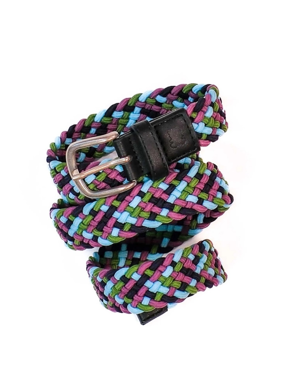 Teddy Fresh Braided Multicolor Belt in Purple, Blue, Green, Black